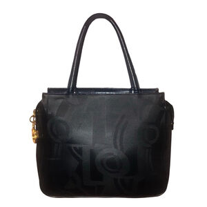 SALVATORE FERRAGAMO Black Shoulder Bag with Oversized Gold Plated Zipper Pull
